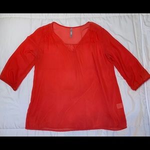 Sheer Coral Blouse